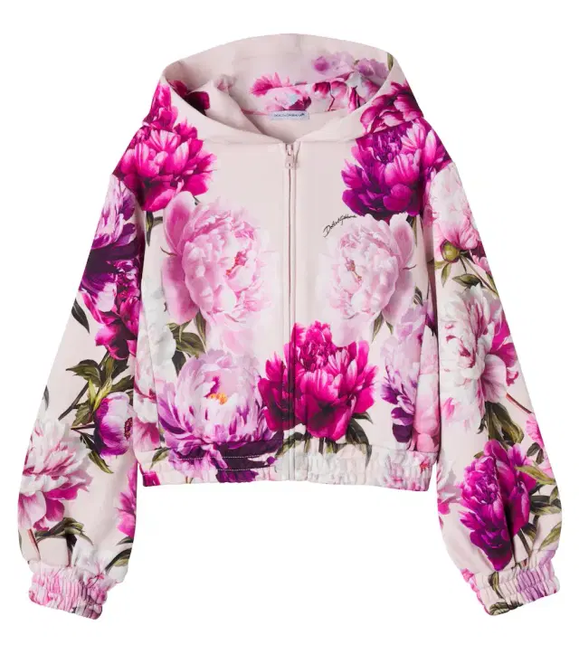 Dolce & Gabbana Kids Floral cotton jersey hoodie