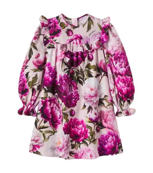Dolce & Gabbana Kids Floral ruffled cotton dress
