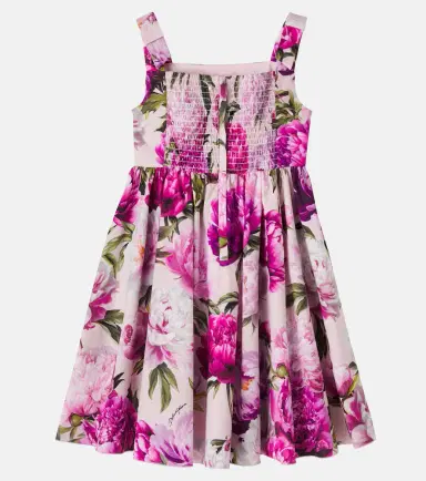 Dolce & Gabbana Kids Floral cotton poplin dress | Thumbnail 2