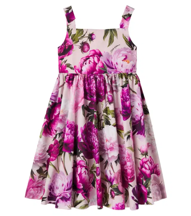 Dolce & Gabbana Kids Floral cotton poplin dress