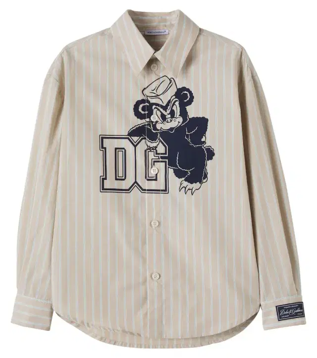 Dolce & Gabbana Kids DG printed striped cotton shirt
