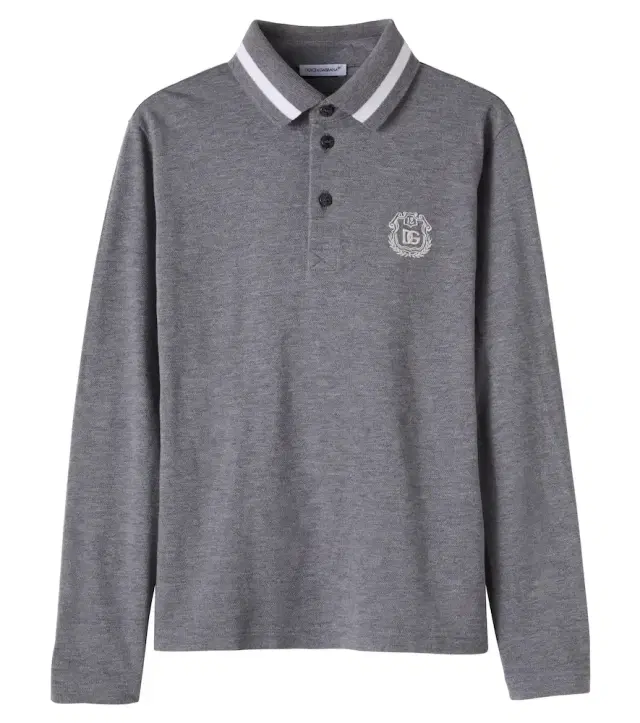 Dolce & Gabbana Kids Logo cotton piqué polo shirt