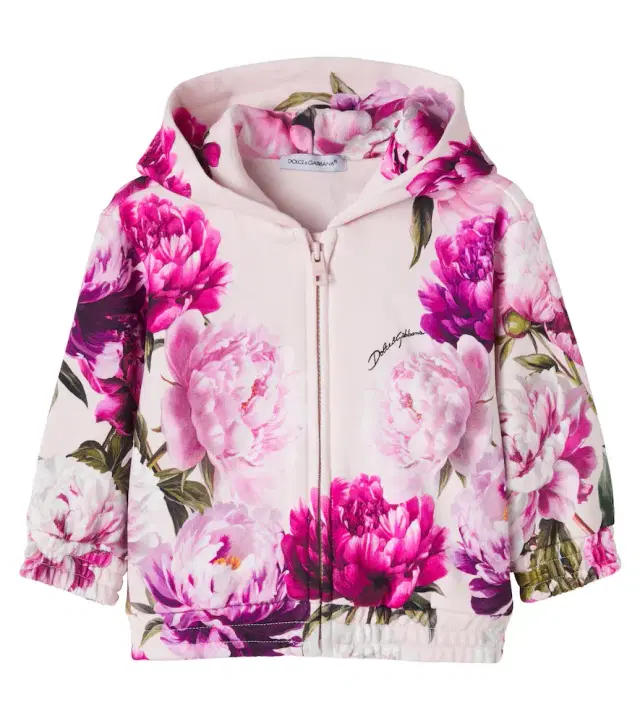 Dolce & Gabbana Kids Baby floral cotton hoodie