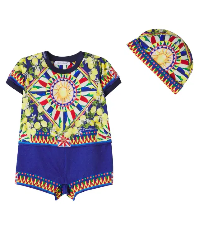 Dolce & Gabbana Kids Baby Carretto cotton bodysuit and beanie set