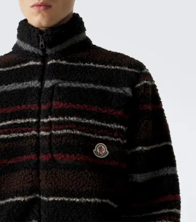 Moncler Striped wool-blend fleece zip-up cardigan | Thumbnail 6 Moncler Striped wool-blend fleece zip-up cardigan | Thumbnail 6