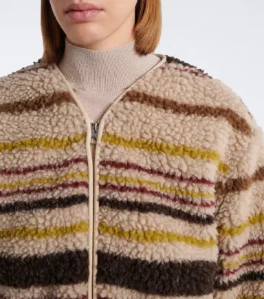 Moncler Striped wool-blend teddy jacket | Thumbnail 3