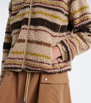 Moncler Striped wool-blend teddy jacket | Thumbnail 4