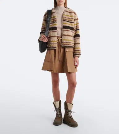 Moncler Striped wool-blend teddy jacket | Thumbnail 6