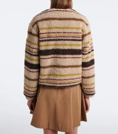 Moncler Striped wool-blend teddy jacket | Thumbnail 7