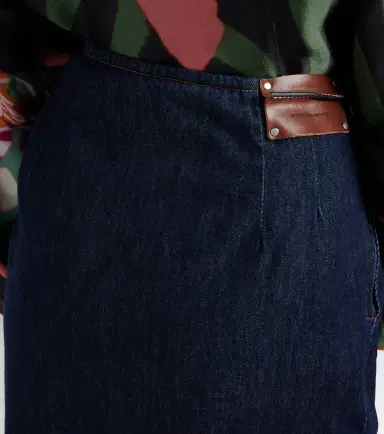Dries Van Noten Draped asymmetric denim midi skirt | Thumbnail 4