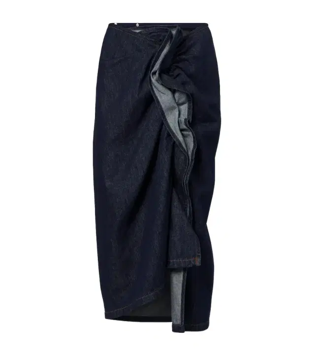 Dries Van Noten Draped asymmetric denim midi skirt