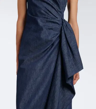 Dries Van Noten Draped denim midi dress | Thumbnail 3