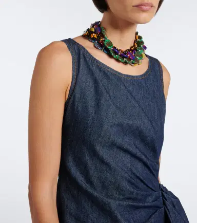 Dries Van Noten Draped denim midi dress | Thumbnail 5