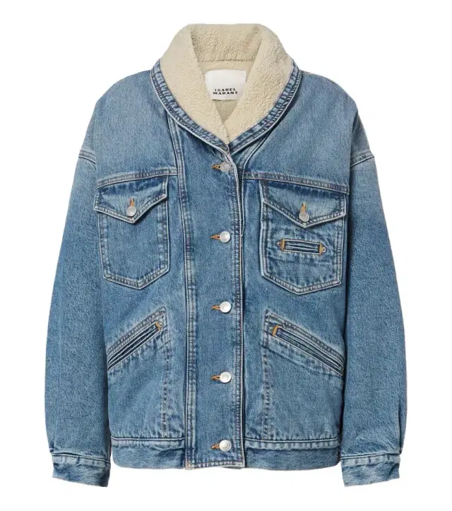 Isabel Marant Pimia fleece-trimmed denim jacket