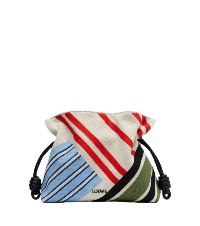 Flamenco Medium embroidered canvas clutch