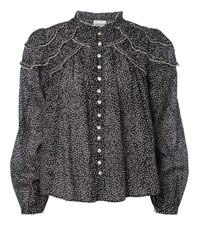 Marant Etoile Christa polka-dot cotton blouse
