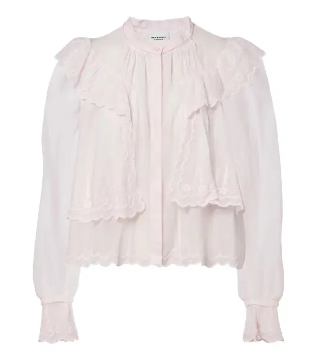 Marant Etoile Kelmon embroidered ruffled cotton blouse