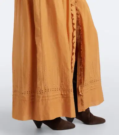 Marant Étoile Loraine embroidered ruffled cotton maxi skirt | Thumbnail 2