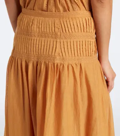 Marant Étoile Loraine embroidered ruffled cotton maxi skirt | Thumbnail 3