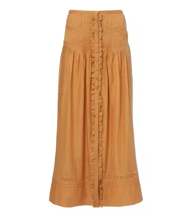 Marant Étoile Loraine embroidered ruffled cotton maxi skirt | Thumbnail 1