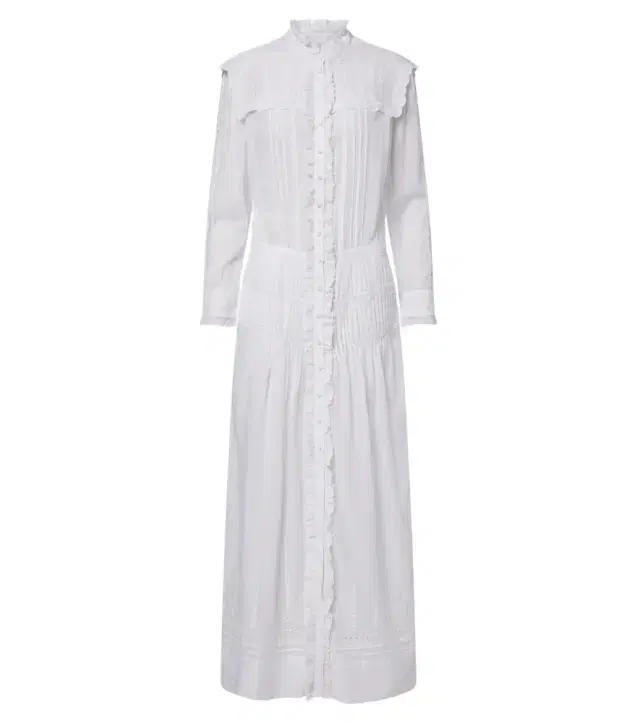 Marant Etoile Lonie embroidered ruffled cotton maxi dress