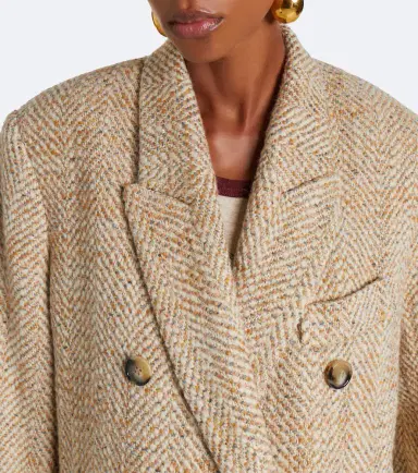 Marant Etoile Pilda herringbone double-breasted coat | Thumbnail 3