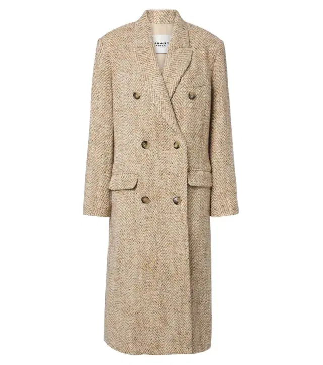 Marant Etoile Pilda herringbone double-breasted coat