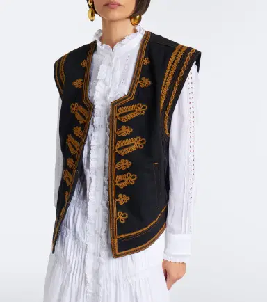 Marant Etoile Edmee embroidered denim vest | Thumbnail 2