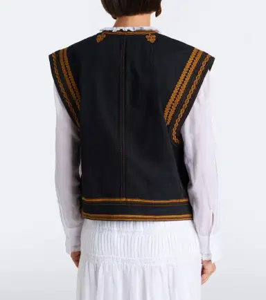 Marant Etoile Edmee embroidered denim vest | Thumbnail 3