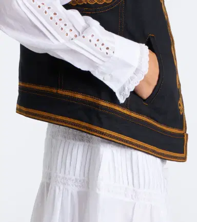 Marant Etoile Edmee embroidered denim vest | Thumbnail 4