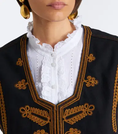 Marant Etoile Edmee embroidered denim vest | Thumbnail 6