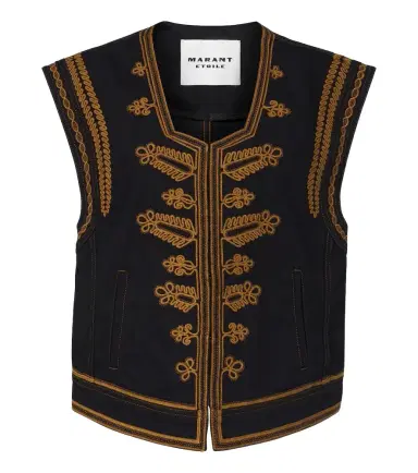 Marant Etoile Edmee embroidered denim vest | Thumbnail 1