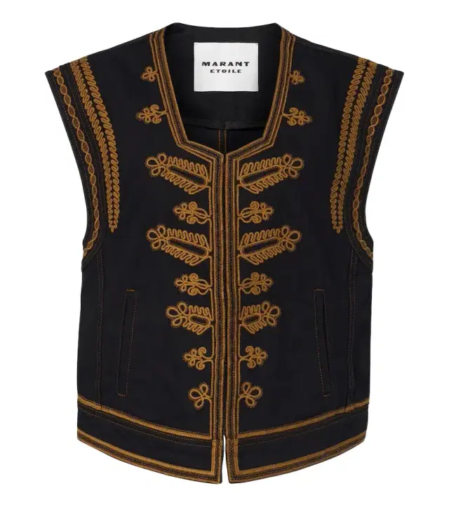 Marant Etoile Edmee embroidered denim vest