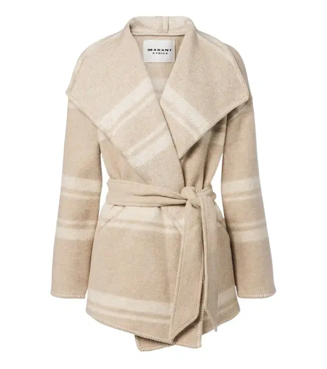 Marant Etoile Brea striped wrap coat