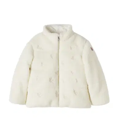 Moncler Enfant Baby Chiara embroidered teddy puffer jacket | Thumbnail 1 Moncler Enfant Baby Chiara embroidered teddy puffer jacket | Thumbnail 1