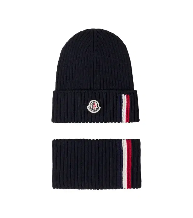 Moncler Enfant Ribbed-knit virgin wool beanie and scarf set
