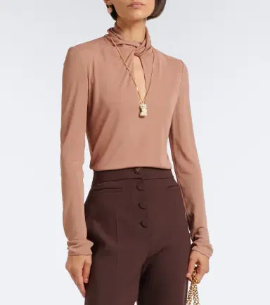 Valentino Cutout jersey crêpe top | Thumbnail 2