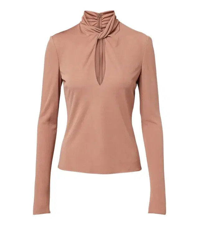 Cutout jersey crêpe top