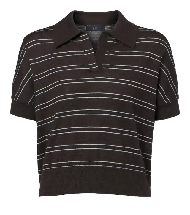Darya striped cashmere polo shirt