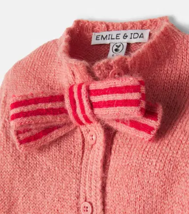 Emile et Ida Baby bow-detail cardigan | Thumbnail 2