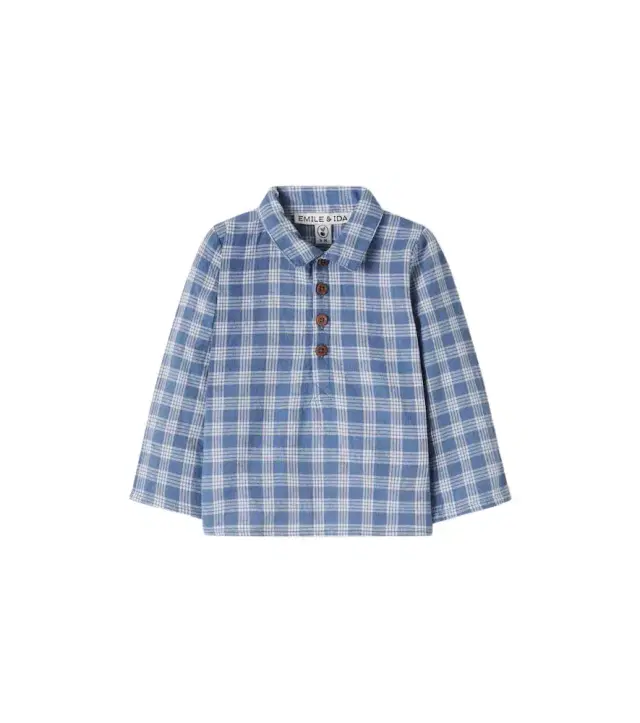 Emile et Ida Baby checked cotton shirt