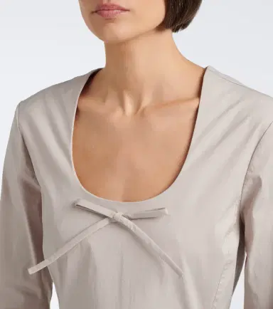 Miu Miu Bow-detail cotton-blend poplin minidress | Thumbnail 4