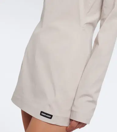 Miu Miu Bow-detail cotton-blend poplin minidress | Thumbnail 5