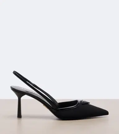 Prada Leather-trimmed slingback pumps | Thumbnail 2