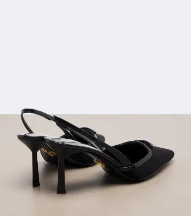 Prada Leather-trimmed slingback pumps | Thumbnail 3