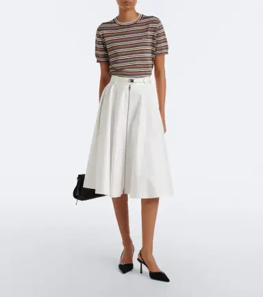 Prada Leather-trimmed slingback pumps | Thumbnail 5