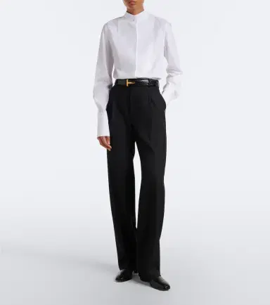 Tom Ford Cropped cotton poplin tuxedo shirt | Thumbnail 3
