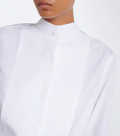Tom Ford Cropped cotton poplin tuxedo shirt | Thumbnail 6
