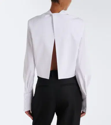 Tom Ford Cropped cotton poplin tuxedo shirt | Thumbnail 7