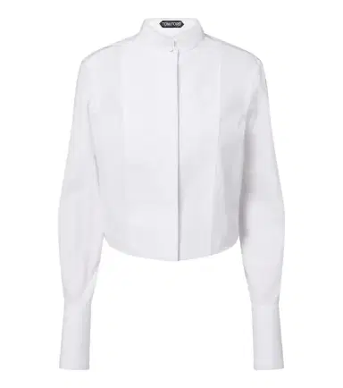 Tom Ford Cropped cotton poplin tuxedo shirt | Thumbnail 1